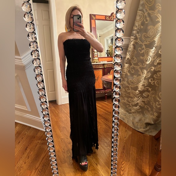 Zara RUCHED STRAPLESS Black DRESS Sz.S - Picture 11 of 13